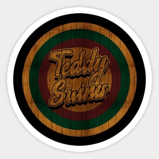 Circle Retro Teddy Swims Sticker